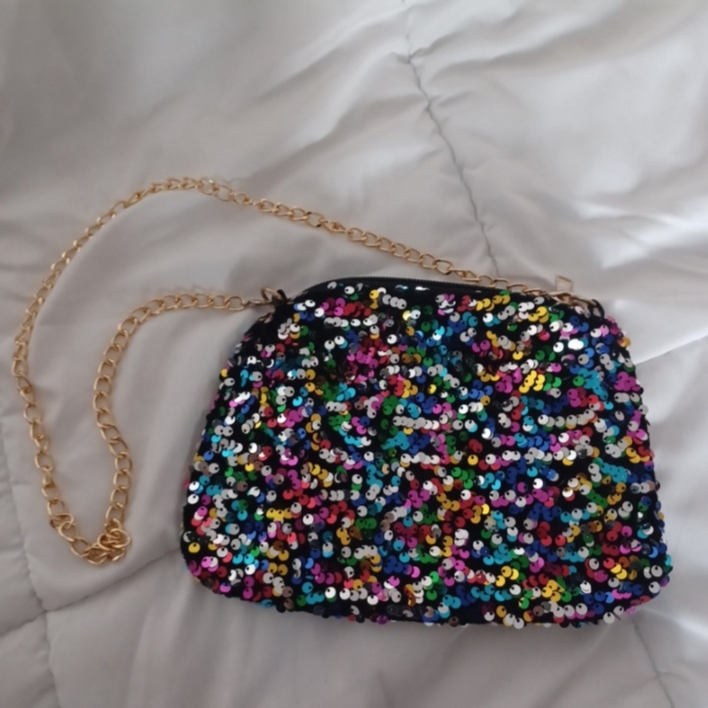 Multicolor Sequin Chain Bag